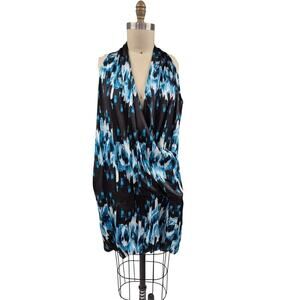 NWT Derek Lam For Design Nation Halter Dress Tunic Black/Teal/White Poly Sz XL